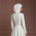 Organza Wedding Dress – Ivory Hijab-Friendly A-Line for Nikah Muslim