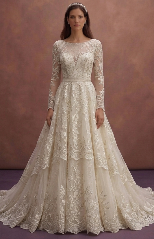 Oversized Train Wedding Dresses with Luxury Appeal