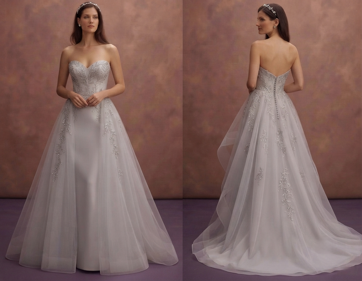 Overskirt Wedding Dresses with Dramatic Elegance