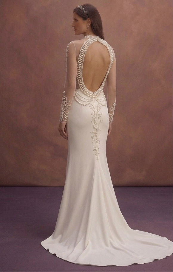 Pearl Beaded Wedding Dresses with Luxurious Details