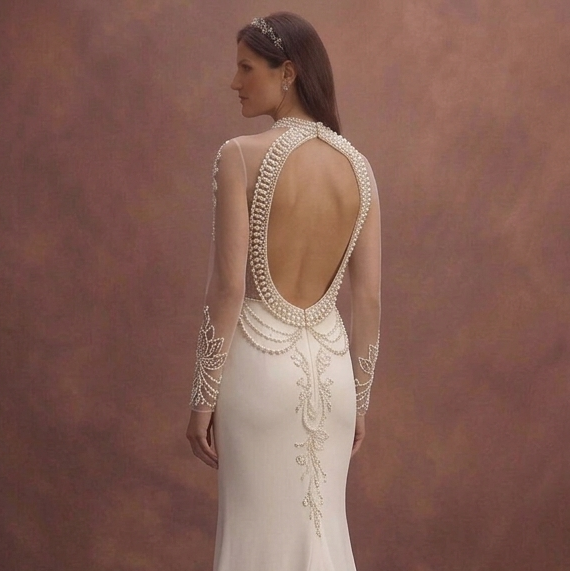Pearl Beaded Wedding Dresses with Luxurious Details
