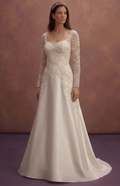 Pearl Court Wedding Dress with Chic Modern Finish