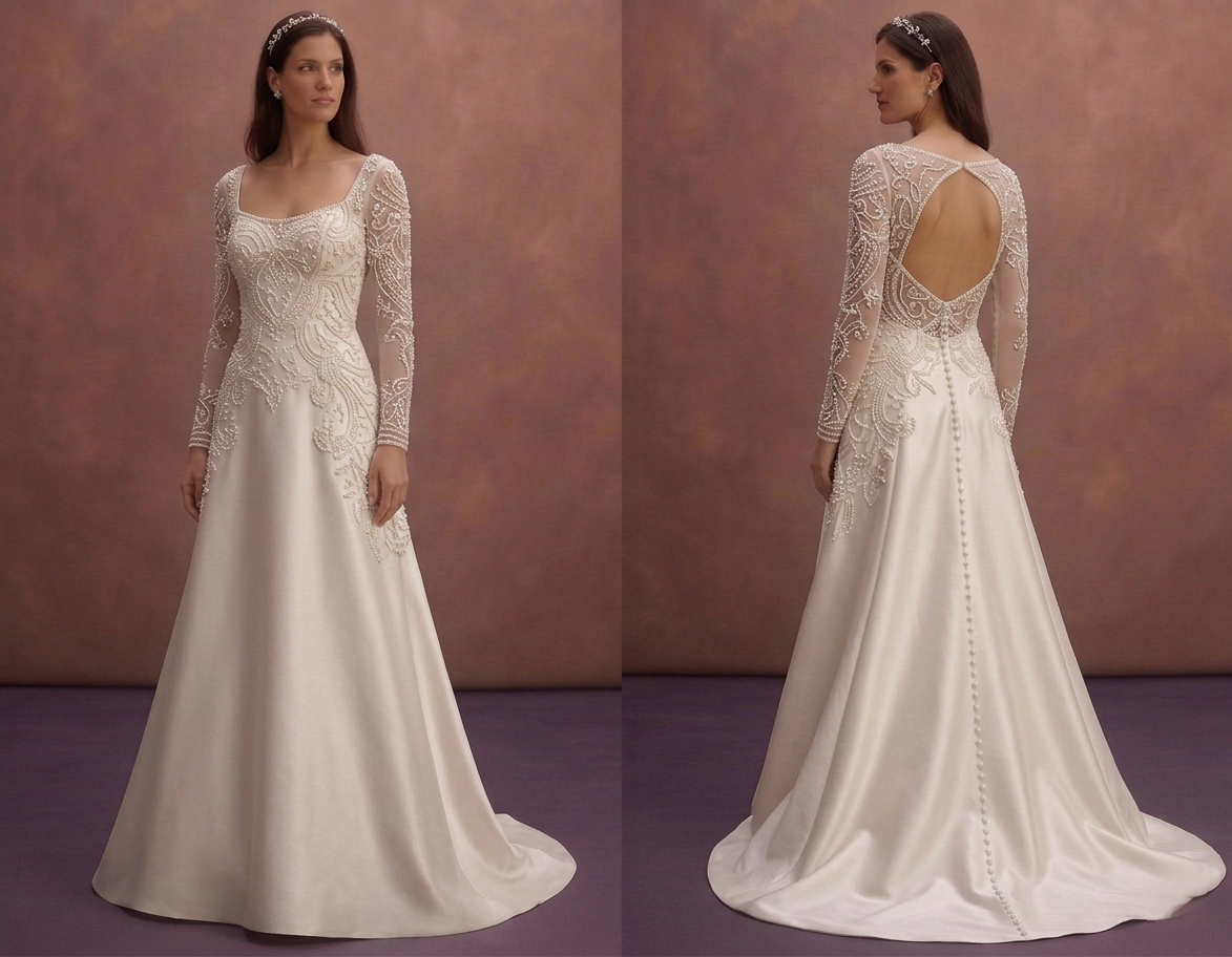 Pearl Court Wedding Dress with Chic Modern Finish