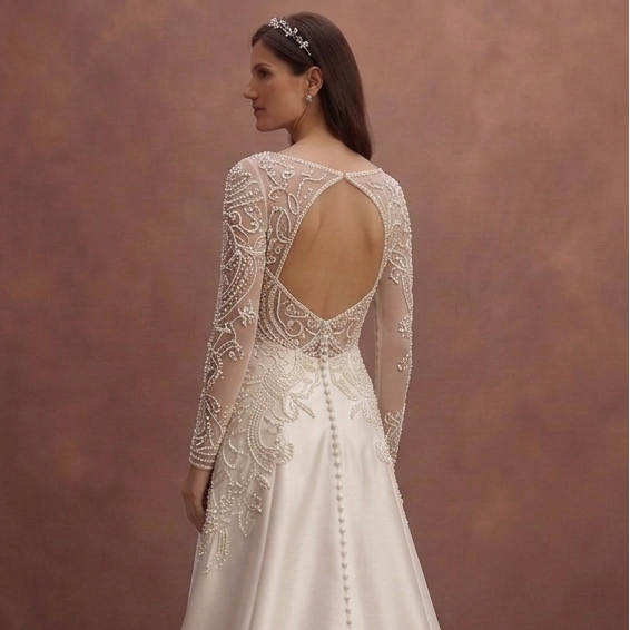 Pearl Court Wedding Dress with Chic Modern Finish