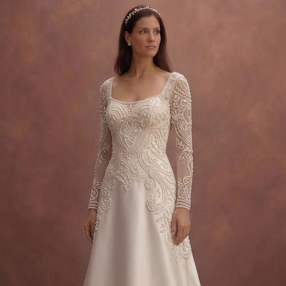 Pearl Court Wedding Dress with Chic Modern Finish