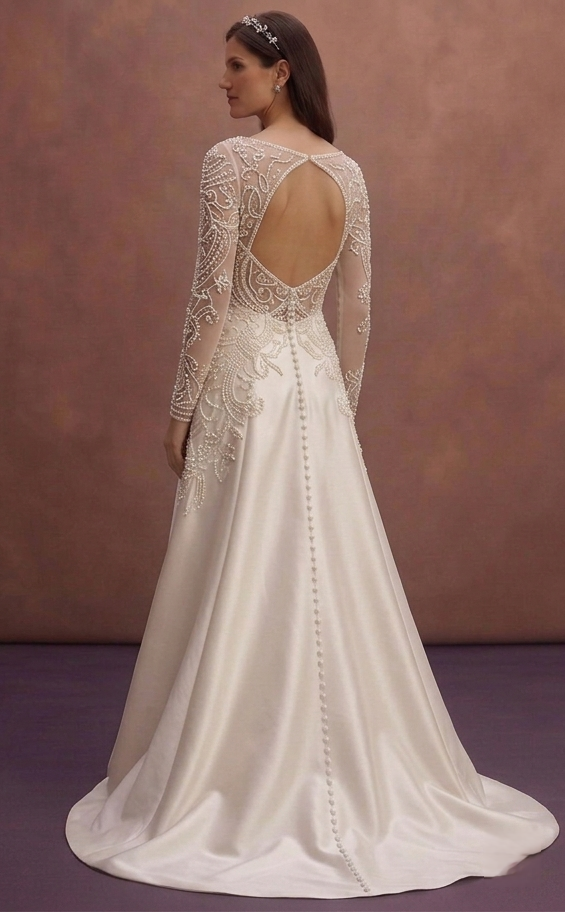 Pearl Court Wedding Dress with Chic Modern Finish