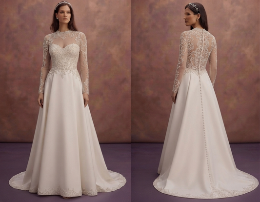 Pearl Decorated Wedding Dresses with Classic Charm