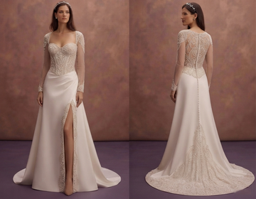 Pearl Embellished Wedding Dresses with Timeless Glamour