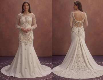 Pearl Embroidered Wedding Dresses with Luxury Details