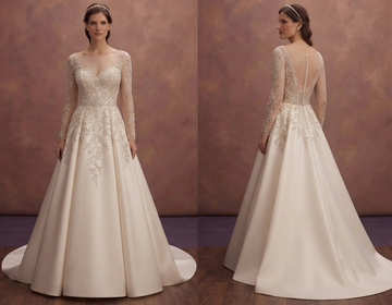 Pearl Embroidered Wedding Dresses with Sophisticated Beauty