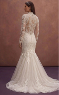 Pearl Mermaid Wedding Dress with Romantic Floral Lace