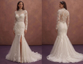 Pearl Mermaid Wedding Dress with Romantic Floral Lace