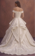 Pearl Organza Ball Gown Wedding Dress with Statement Skirt