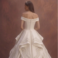 Pearl Organza Ball Gown Wedding Dress with Statement Skirt