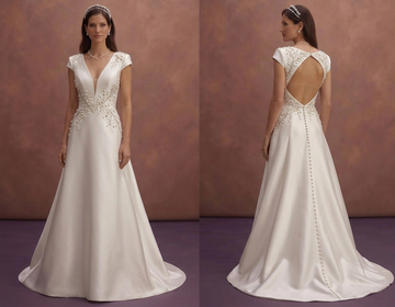 Pearl Satin Wedding Dress with Modern Minimal Appeal