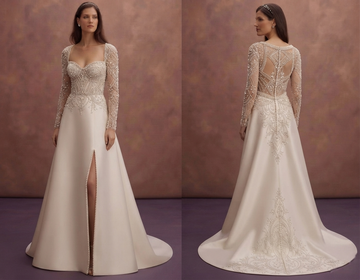 Pearl Sleeve Wedding Dresses with Luxury Finishes