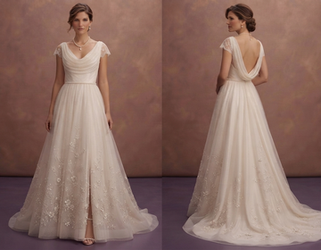 Pearl Tulle Wedding Dresses with Princess Silhouettes