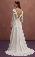 Pearl Wedding Dress with Elegant Portrait Neckline