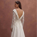 Pearl Wedding Dress with Elegant Portrait Neckline