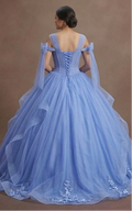 Periwinkle Blue Quinceañera Dress Soft Mesh Design