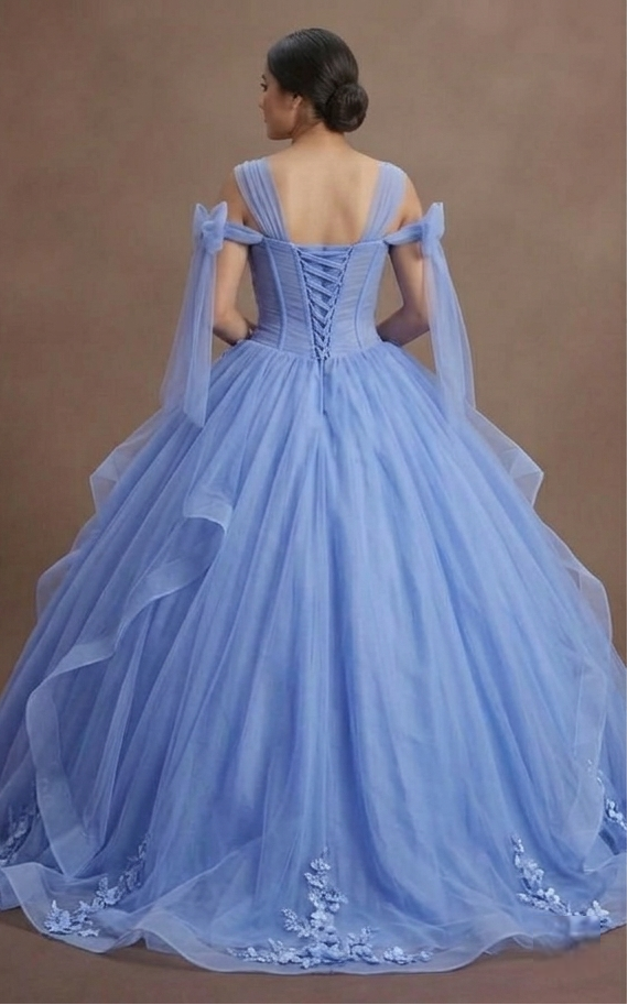 Periwinkle Blue Quinceañera Dress Soft Mesh Design