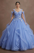 Periwinkle Blue Quinceañera Dress Soft Mesh Design