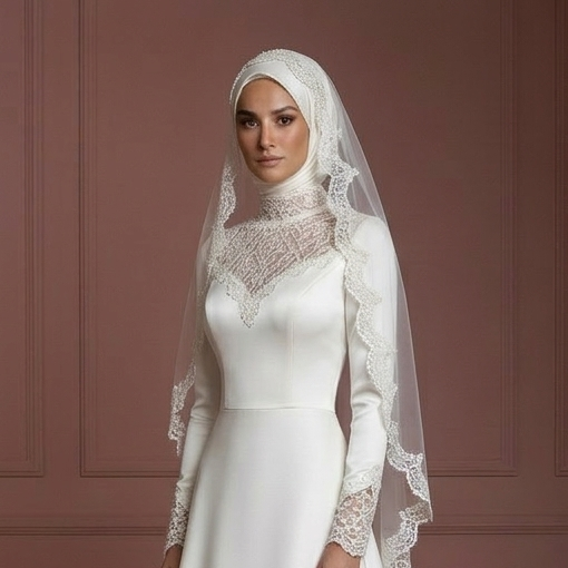 Petite Hijab Wedding Dress Tailored Modest Style Muslim