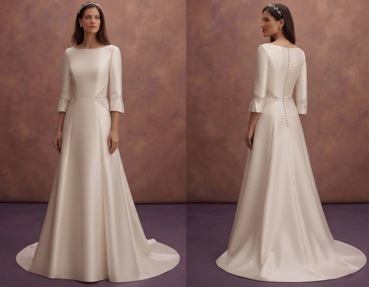 Petite Satin Wedding Dresses with Tailored Elegance