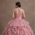 Pink Quinceañera Dress - Multi-Layered Tulle Skirt 2026