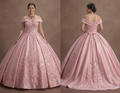 Pink Quinceañera Dress - Princess Style Beaded Satin