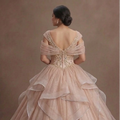 Pink Quinceañera Dress - Shimmering Champagne-Pink Tulle