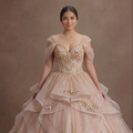 Pink Quinceañera Dress - Shimmering Champagne-Pink Tulle