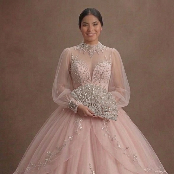 Pink Quinceañera Dress - Soft Blush Tulle Dream Gown
