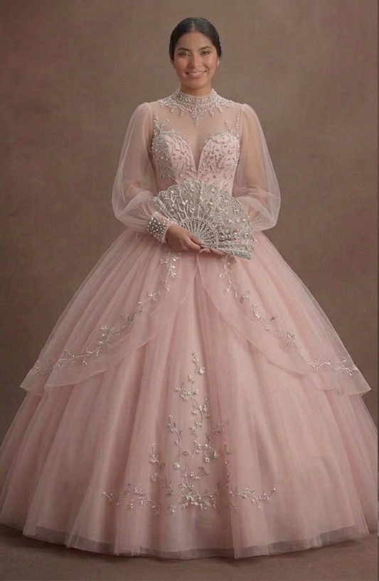 Pink Quinceañera Dress - Soft Blush Tulle Dream Gown