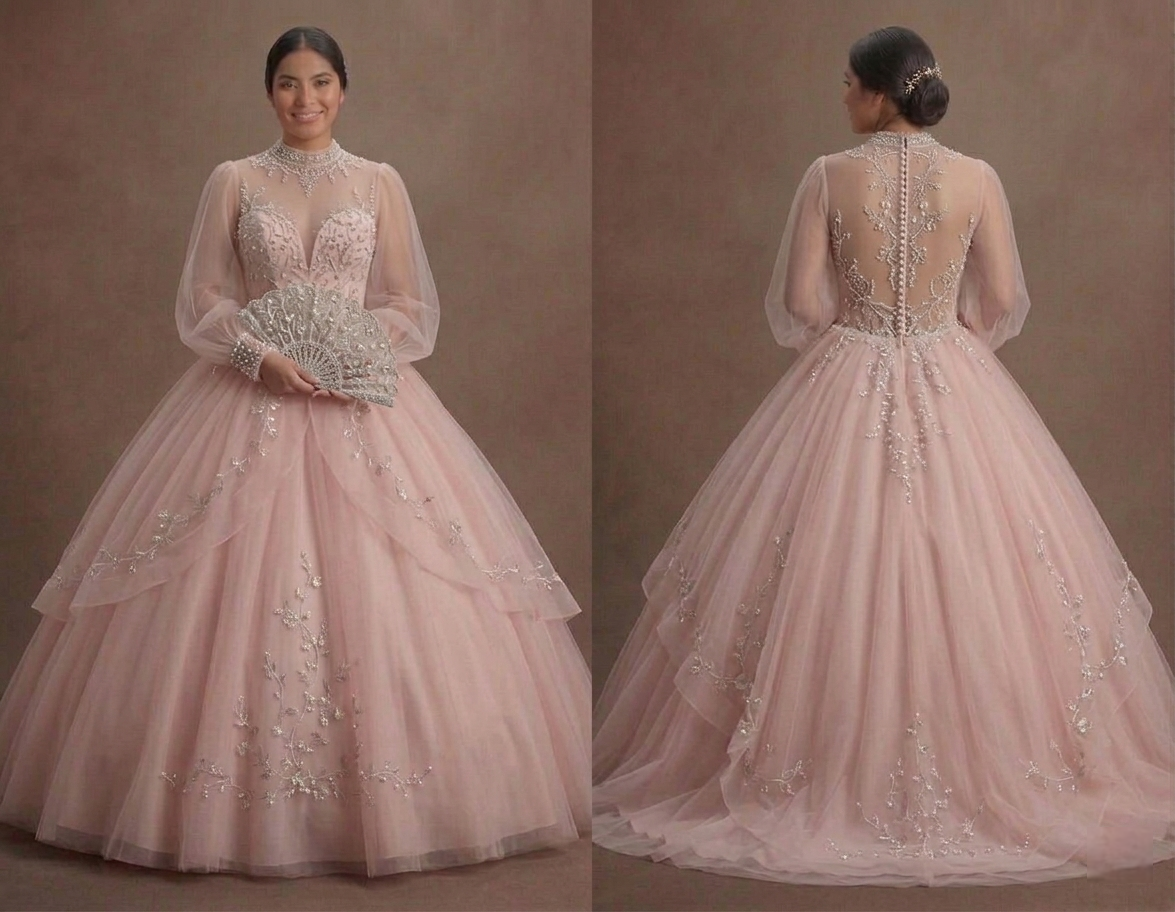 Pink Quinceañera Dress - Soft Blush Tulle Dream Gown