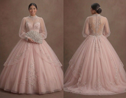 Pink Quinceañera Dress - Soft Blush Tulle Dream Gown