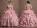 Pink Quinceañera Dress Glitzy Sequin Fabric for 2026