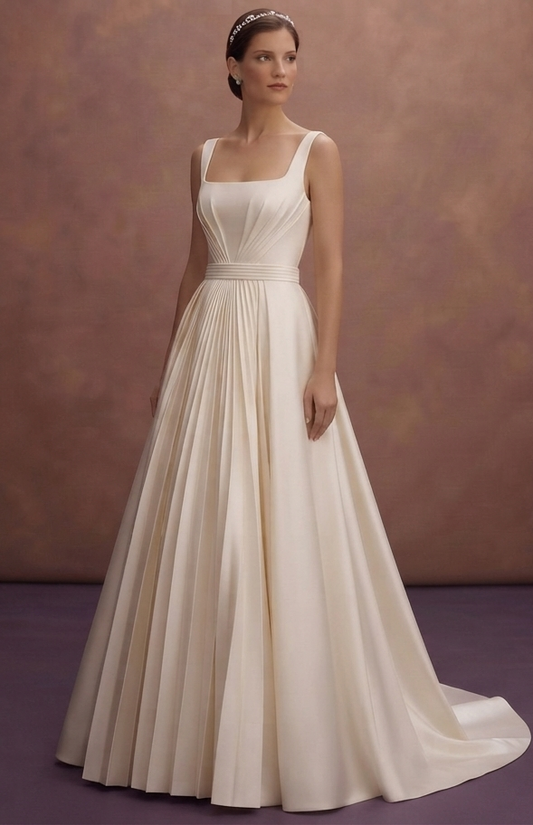 Pleated Mikado Wedding Dresses with Sophisticated Style