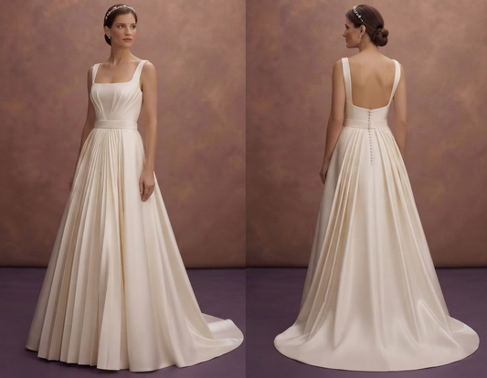Pleated Mikado Wedding Dresses with Sophisticated Style