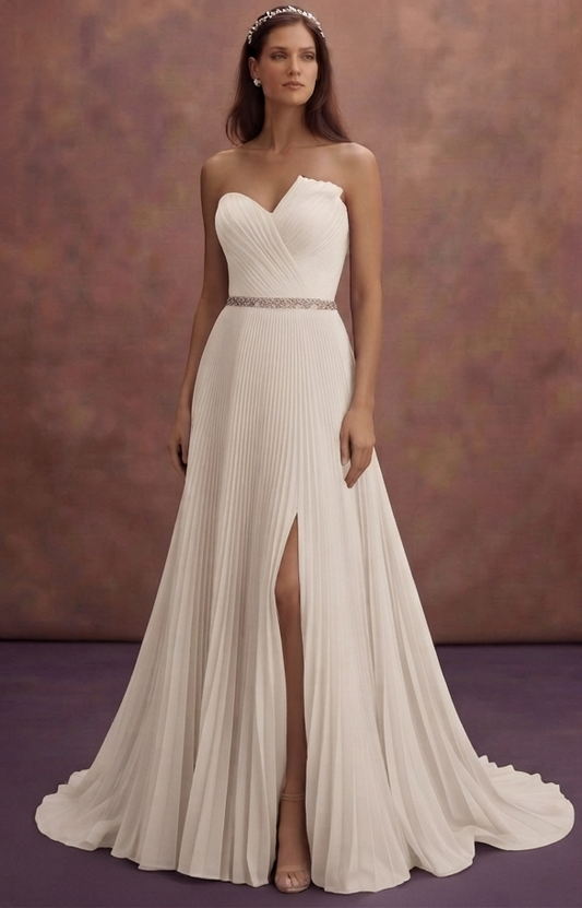 Pleated Organza Wedding Dresses with Soft Structure