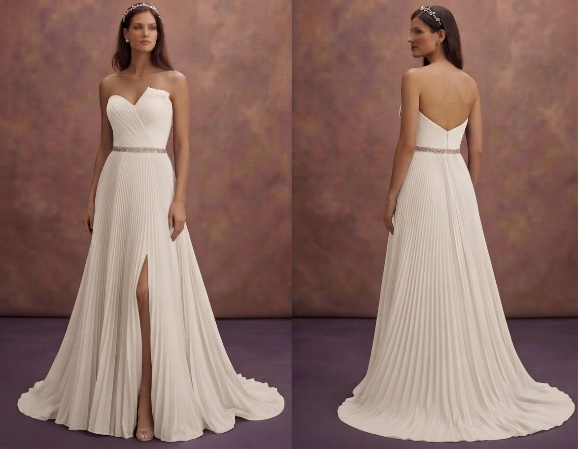 Pleated Organza Wedding Dresses with Soft Structure