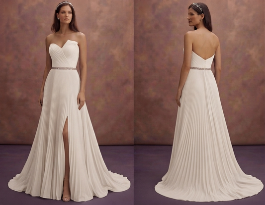 Pleated Organza Wedding Dresses with Soft Structure