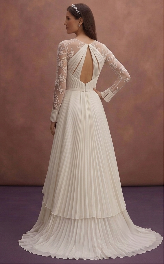 Pleated Wedding Dresses with Contemporary Elegance