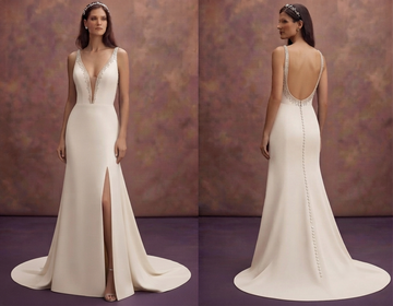 Plunging V-Neck Wedding Dresses with Modern Glamour