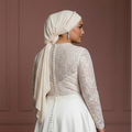 Plus Size Hijab Bridal Gown Flattering Modest Fit Wedding Dress Muslim