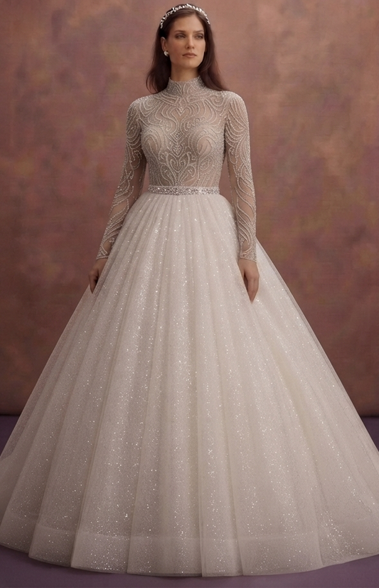Princess Wedding Dresses with Glitter Tulle Skirts