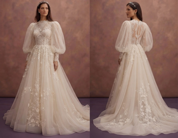 Puff Sleeve Tulle Wedding Dresses with Fairytale Appeal
