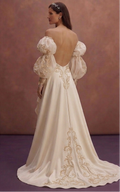 Puff Sleeve Wedding Dresses with Romantic Flair