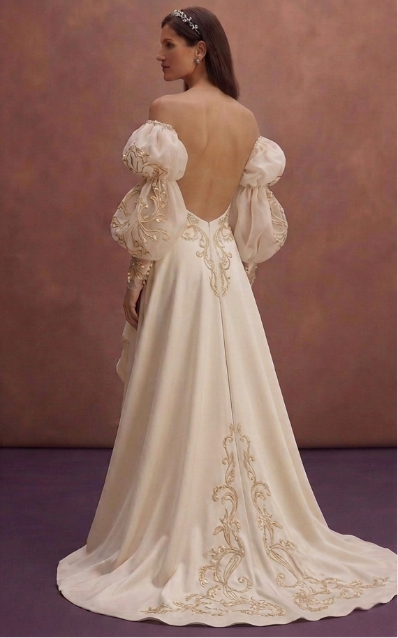 Puff Sleeve Wedding Dresses with Romantic Flair