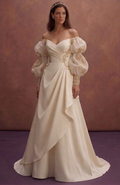 Puff Sleeve Wedding Dresses with Romantic Flair